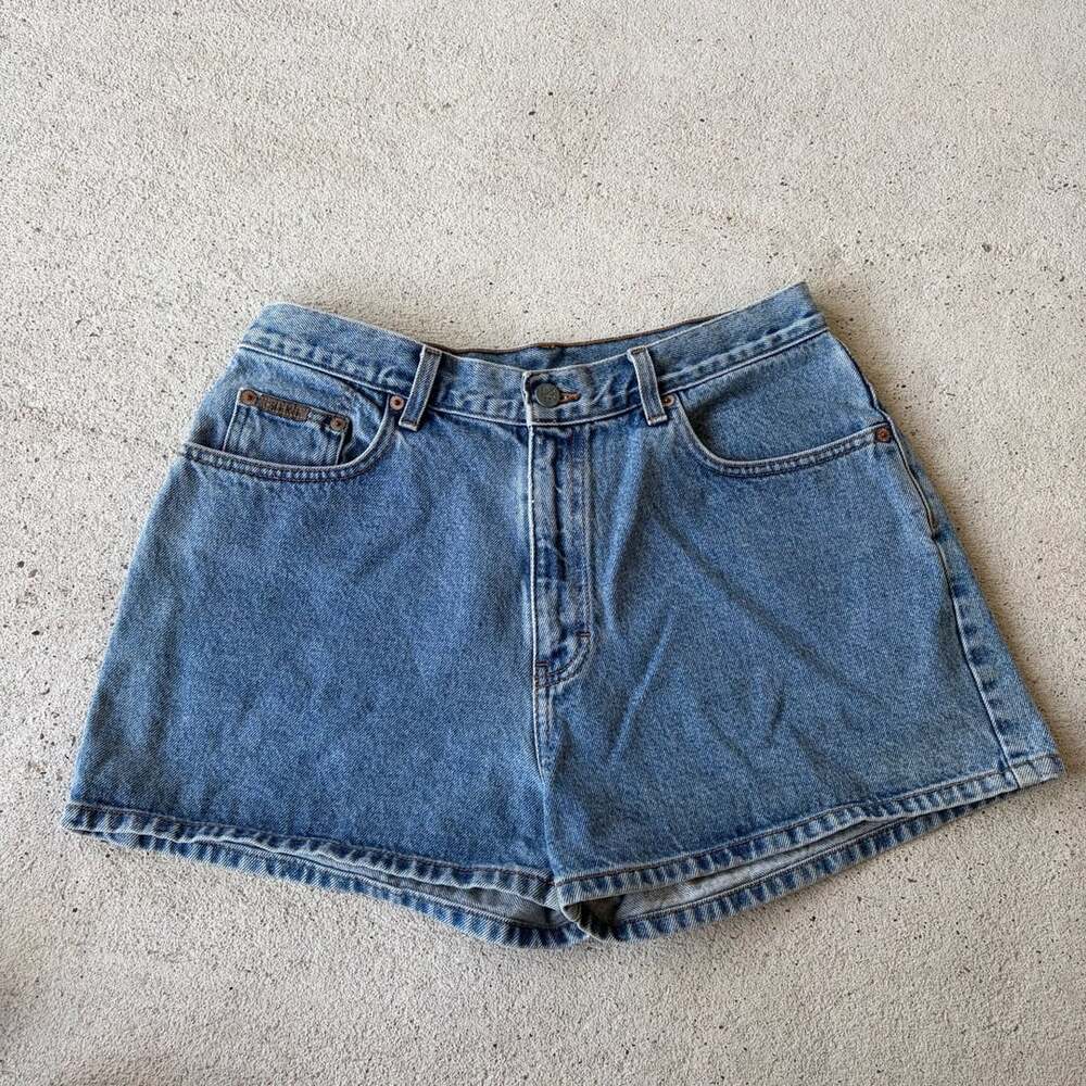 Vintage 90s Calvin Klein High Rise Mom Denim Shorts Size 13 Made in USA